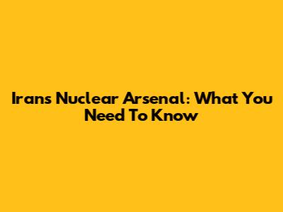 Iran's Nuclear Arsenal: What You Need To Know